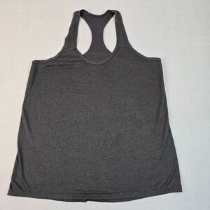 Women's Gray Racerback Athletic Tank Top Medium Workout Activewear Sleeveless